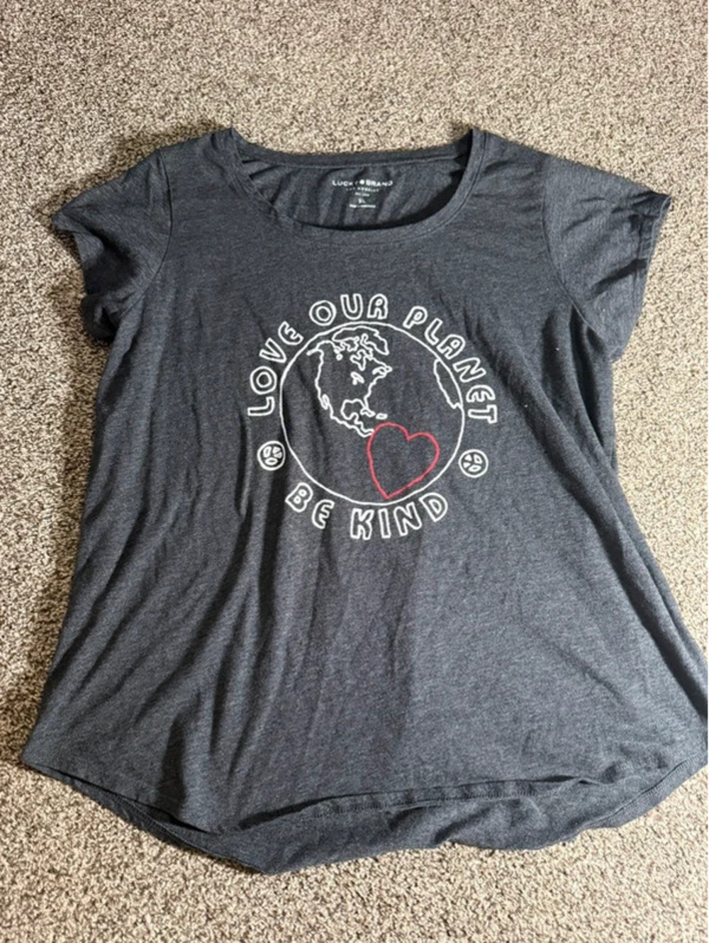 Lucky Brand Women’s XL Love You A Latte Be Mine Valentine Graphic T-Shirt
